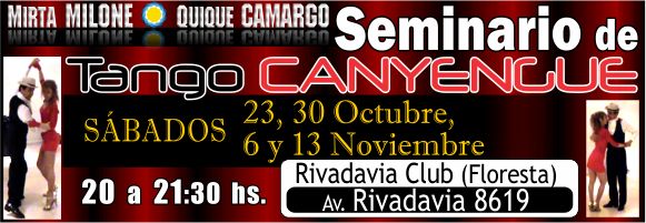 Seminario de Tango CANYENGUE Argentino con Quique Camargo